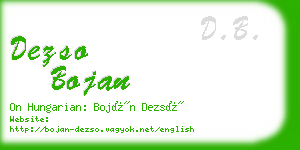 dezso bojan business card